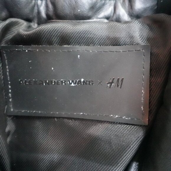 Alexander Wang x H&M Womens Jacket 4 Black Leather Moto Quilted - Picture 2 of 10